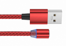 Купить  кабель usb магнитный, красный, 360°, 1 м. в интернет-магазине АБСМАРКЕТ!